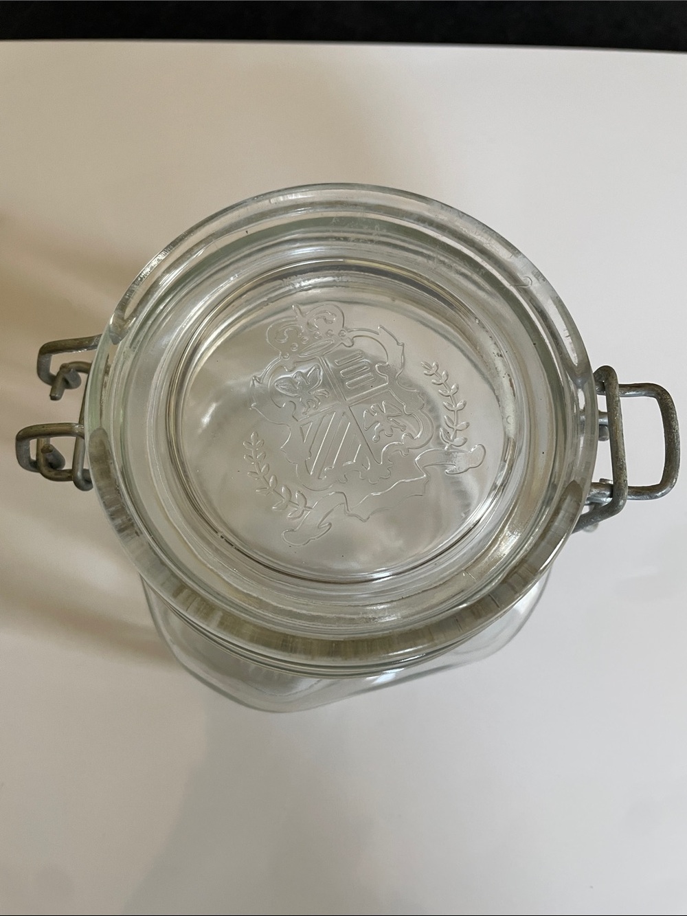 Vintage Empty Glass Clip-Top Storage Jar - Clear